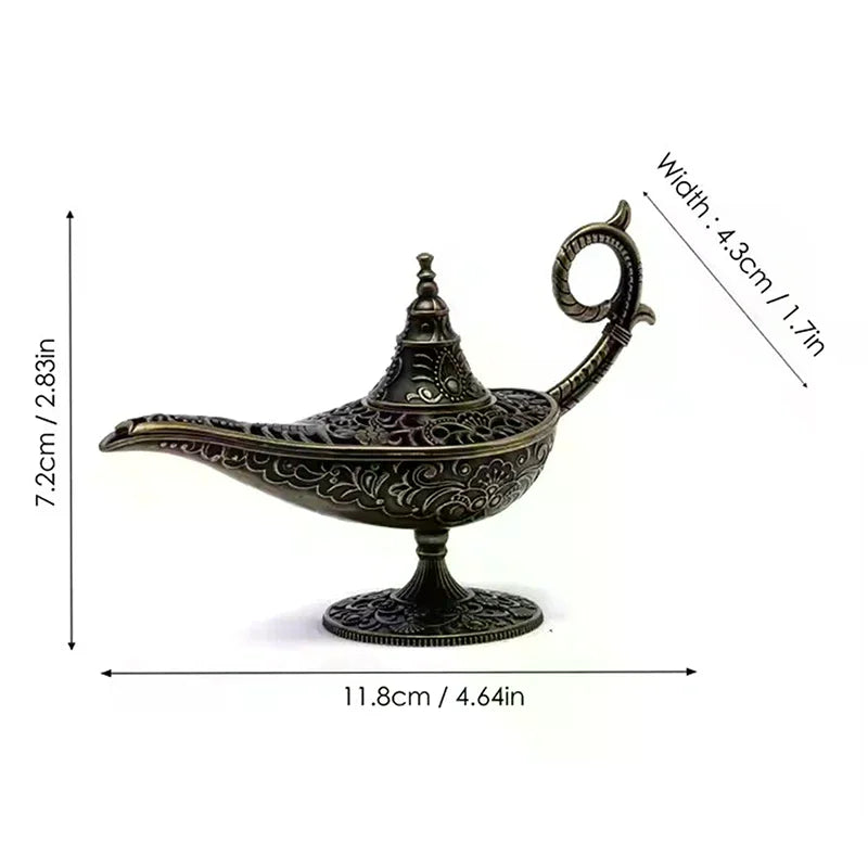 Antique Lamp Metal Incense Burner Scented Unscented Candle Holder Zpaxo
