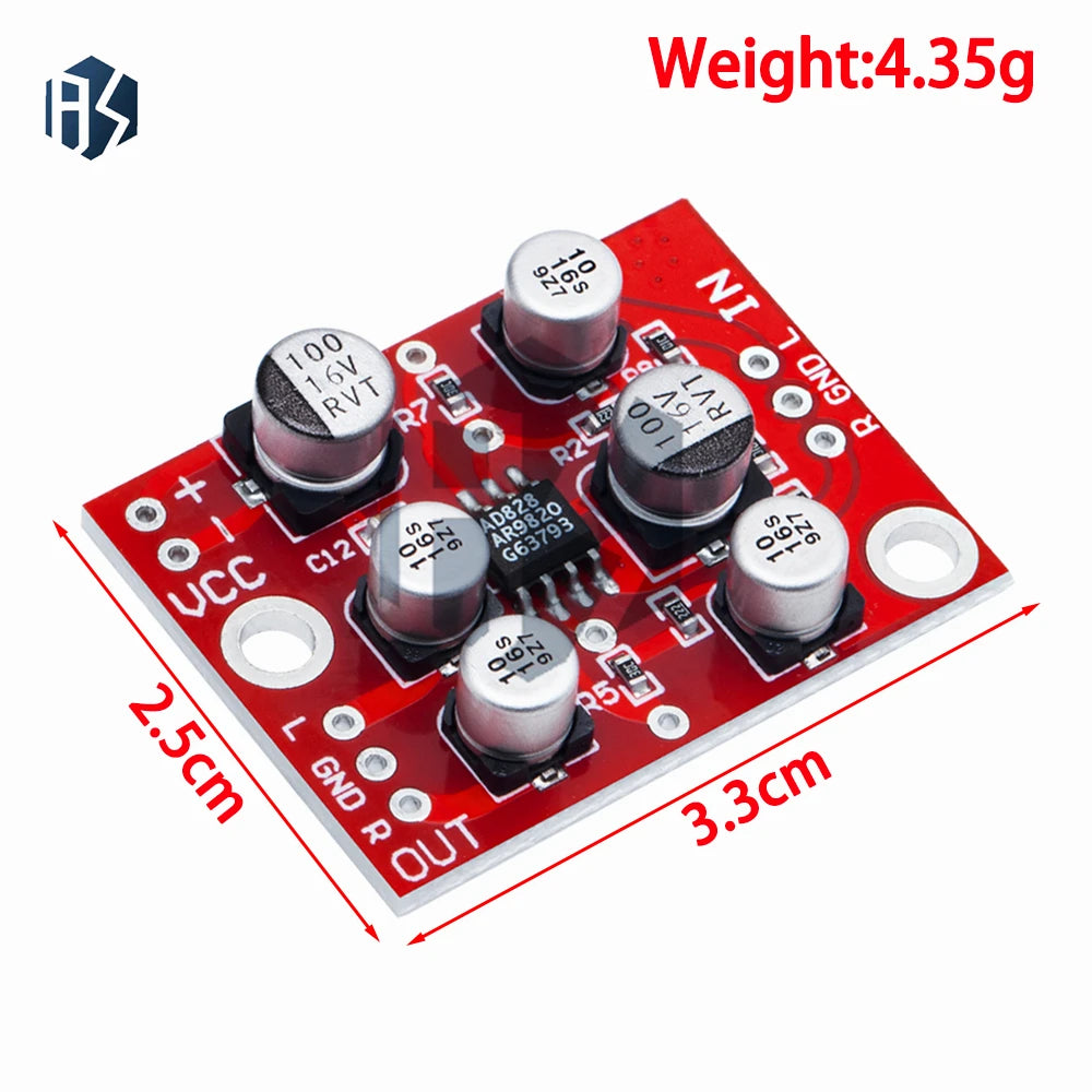 5V-15V Wide-range DC AD828 Preamplifier Hi-fi Stereo Module Car Audio Zpaxo