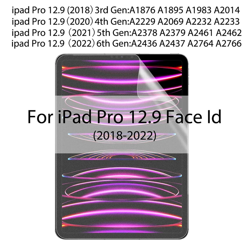 Full Screen Protector For Apple iPad Pro 12.9 1th 2th 3th 4th 5th 6th Gen Tempered Glass Protective Film For Pro 12.9 2022 2021 Zpaxo Pro 12.9 2018-2022
