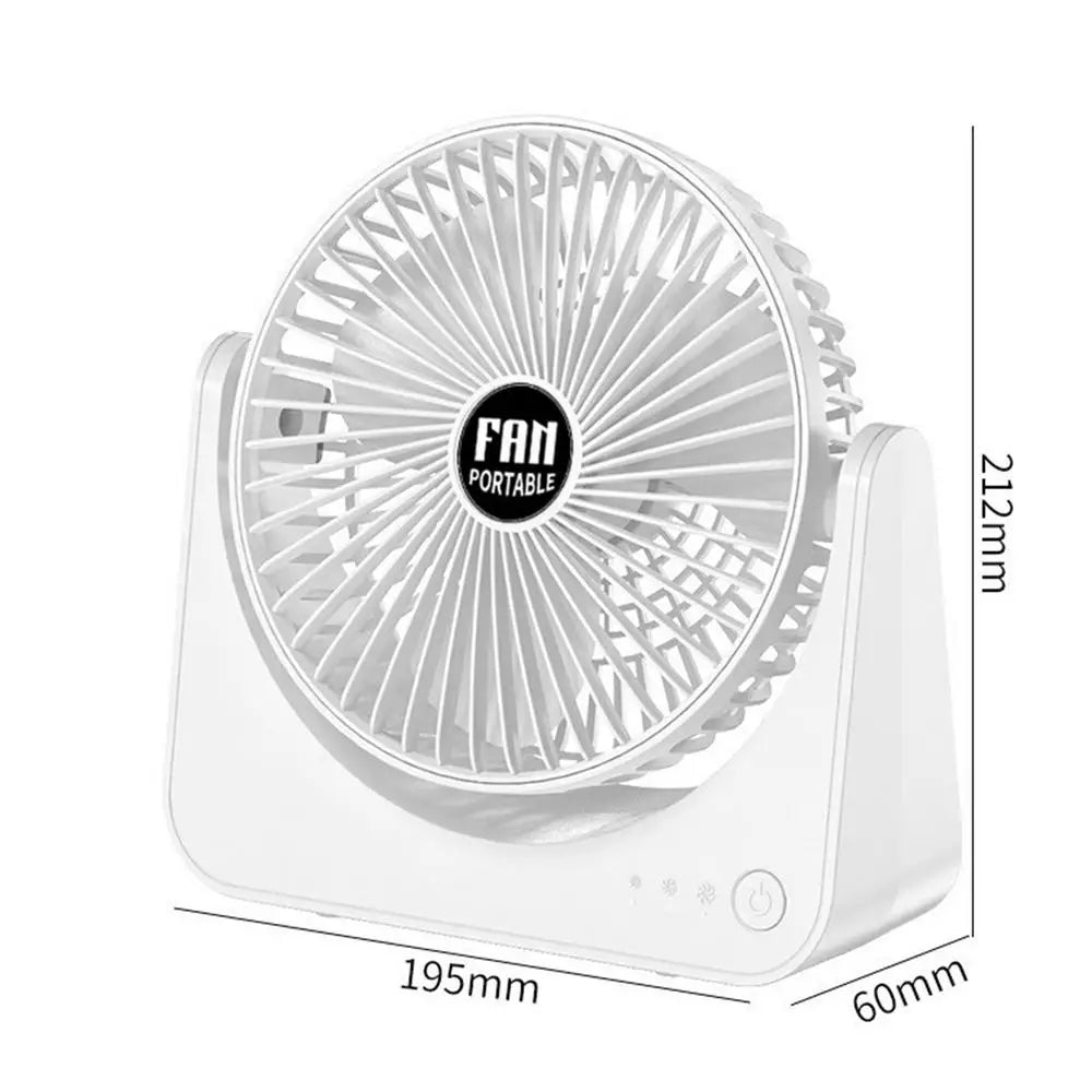 Table Fan Quiet Rechargeable Battery Operated Portable Personal USB