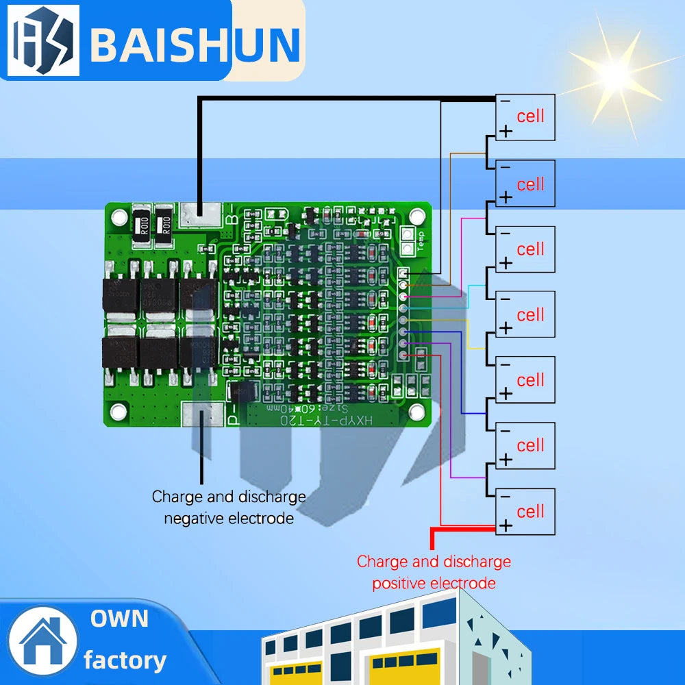 7S 25.9V 29.4V 7S 18650 lithium battery protection plate with balanced charge and discharge protection 15A current limit Zpaxo Default Title