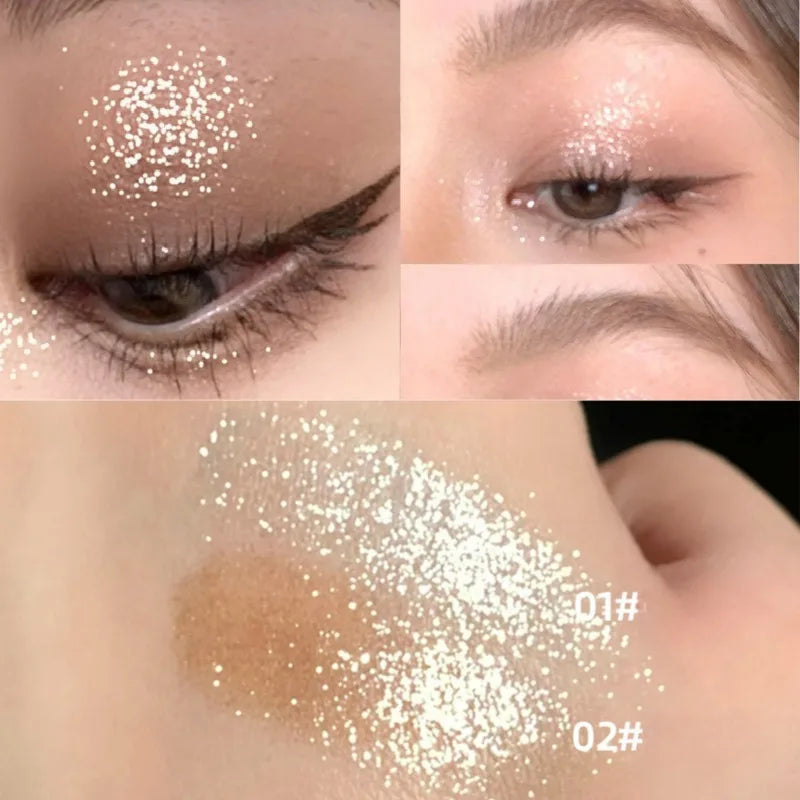 2 Pearl Shimmer Contour Eyeshadow Palette Long-lasting Waterproof