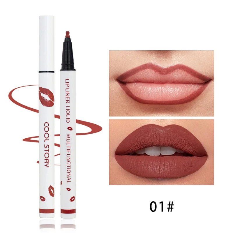 Liquid Lipliner Pencil Long Lasting Lips Cosmetic Tool Matte Soft Lip Zpaxo 01