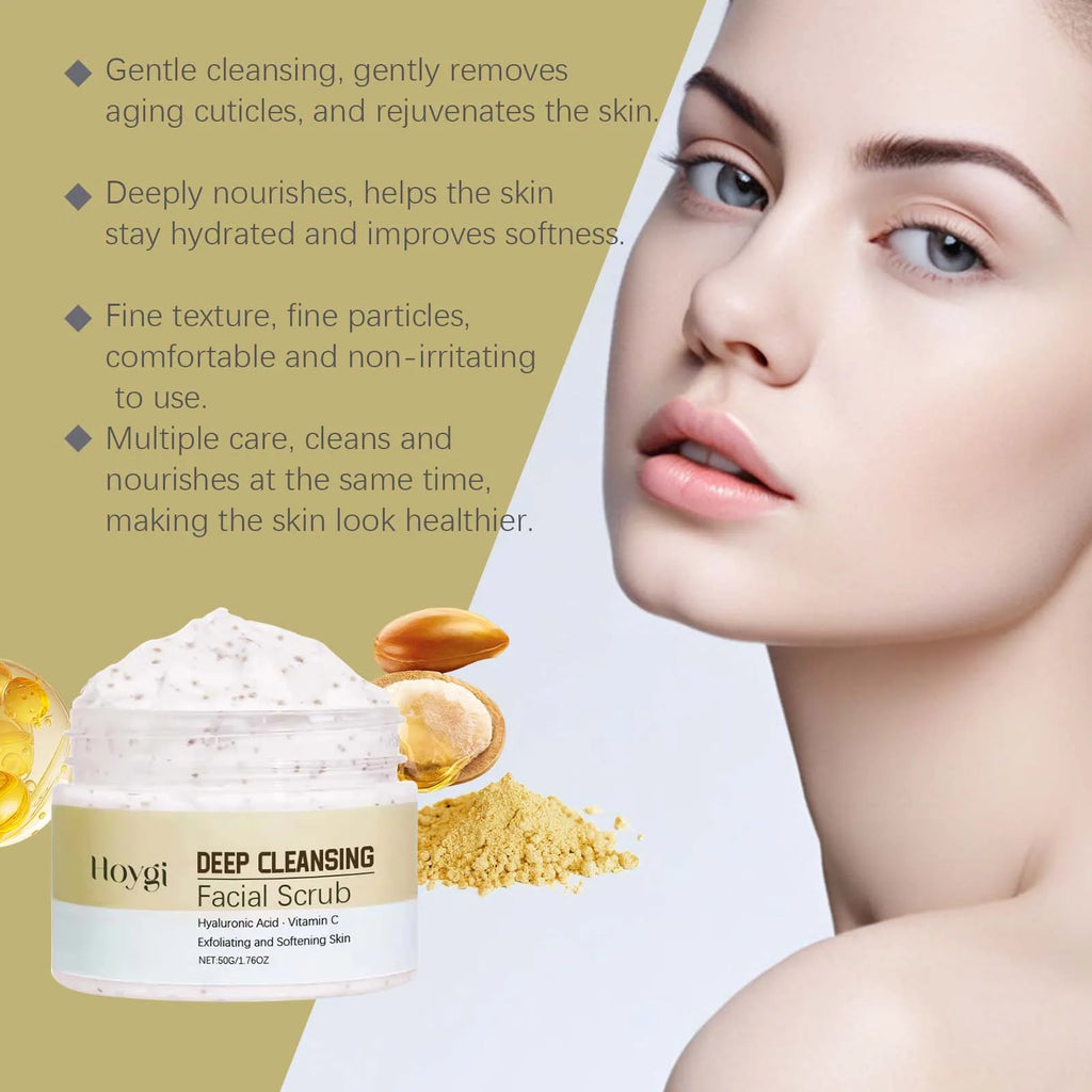 Hoygi Deep Cleansing Facial Scrub – Pore Refining Exfoliator Facial Exfoliating Scrub Zpaxo