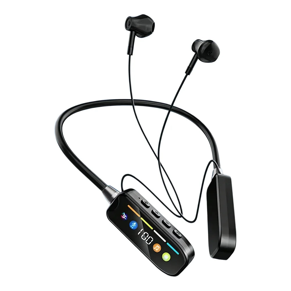 KEBIDUMEI Bluetooth 5 4 Headphones Screen Neckband Earphones Wireless