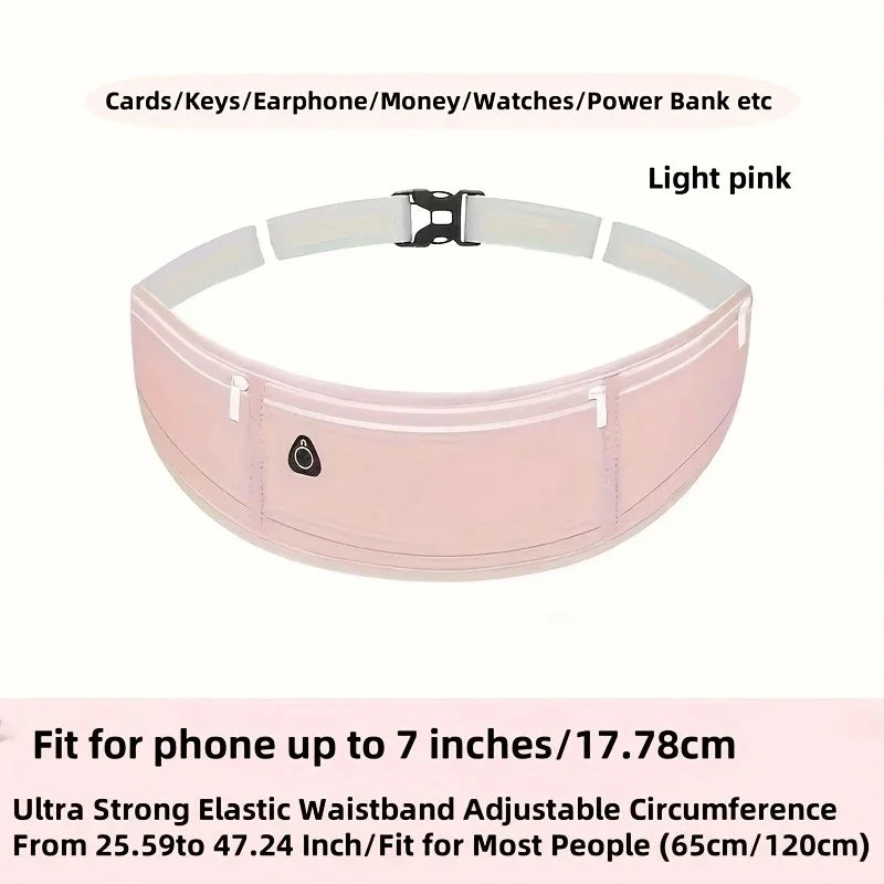 Lightweight Running Waist Bag Casual Belt Cycling Waist Pack Mobile Phone Bag Waterproof Gym Bags Sports Belt Hidden Fitness Bag Zpaxo Pink