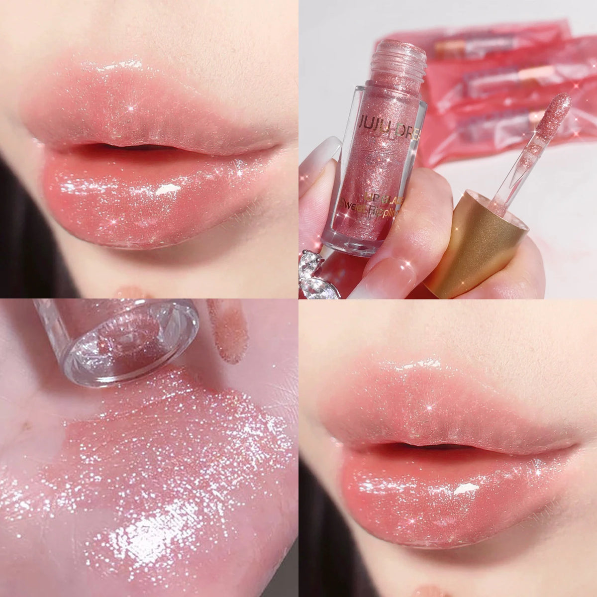 Watery Crystal Clear Jelly Lip Oil Lip Balm Moisturizing And Smoothing Lip Lines Jelly Pout Lip Gloss Glass Lip Fruit Scent Zpaxo JUJU 9416-03