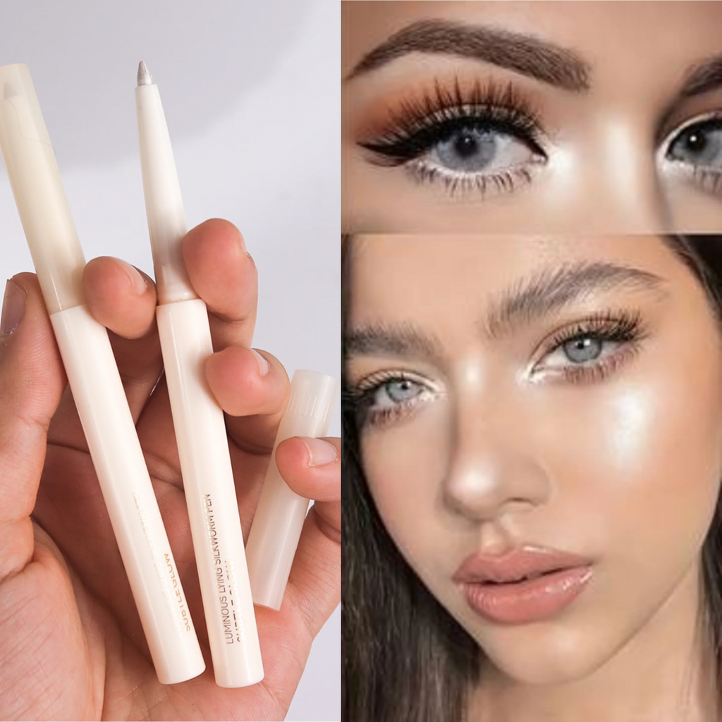 1PC Long-Lasting Waterproof & Highlighting Eyeshadow Stick - Matte & Shimmer Finish, Smooth Glittery White Eyeliner Pencil Zpaxo