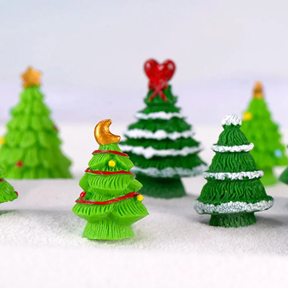Handcrafted Resin Christmas Miniature Trees Realistic Shape Desktop