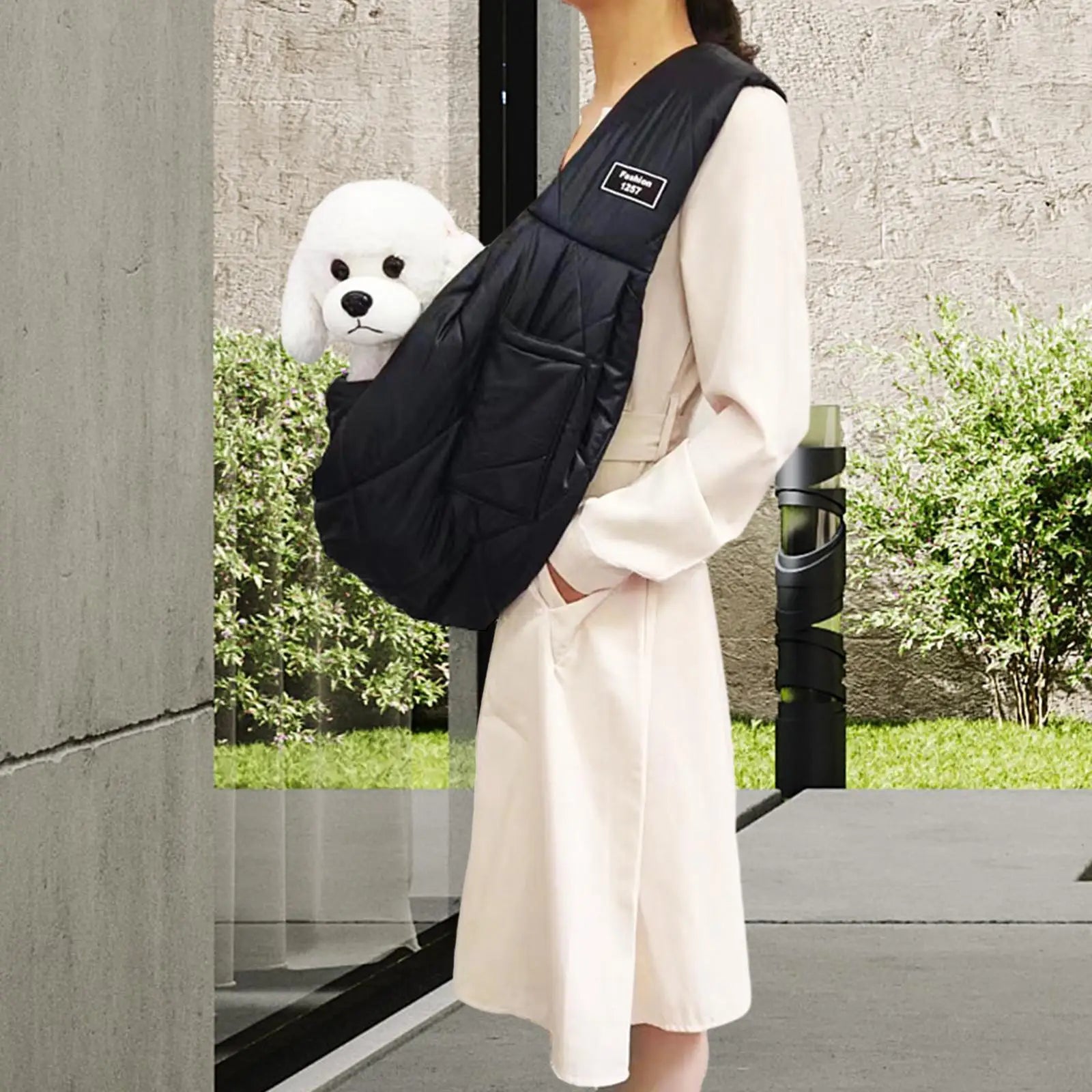 Dog Cat Carrier Bag Padded Strap Soft Breathable Comfortable Shoulder Bag Tote Bag for Puppy Dogs Small Animal Pet Outdoor Zpaxo black