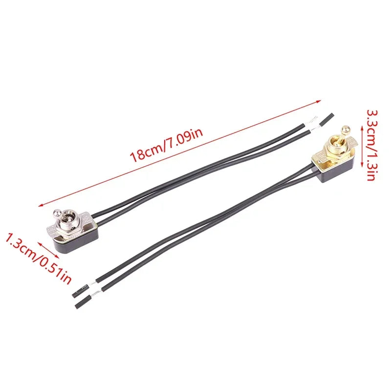 1Pc AC 250V 3A On/Off Prewired Standard Toggle Switch With Wire Cable Contacts Switch Electrical Equipment Accessories Zpaxo