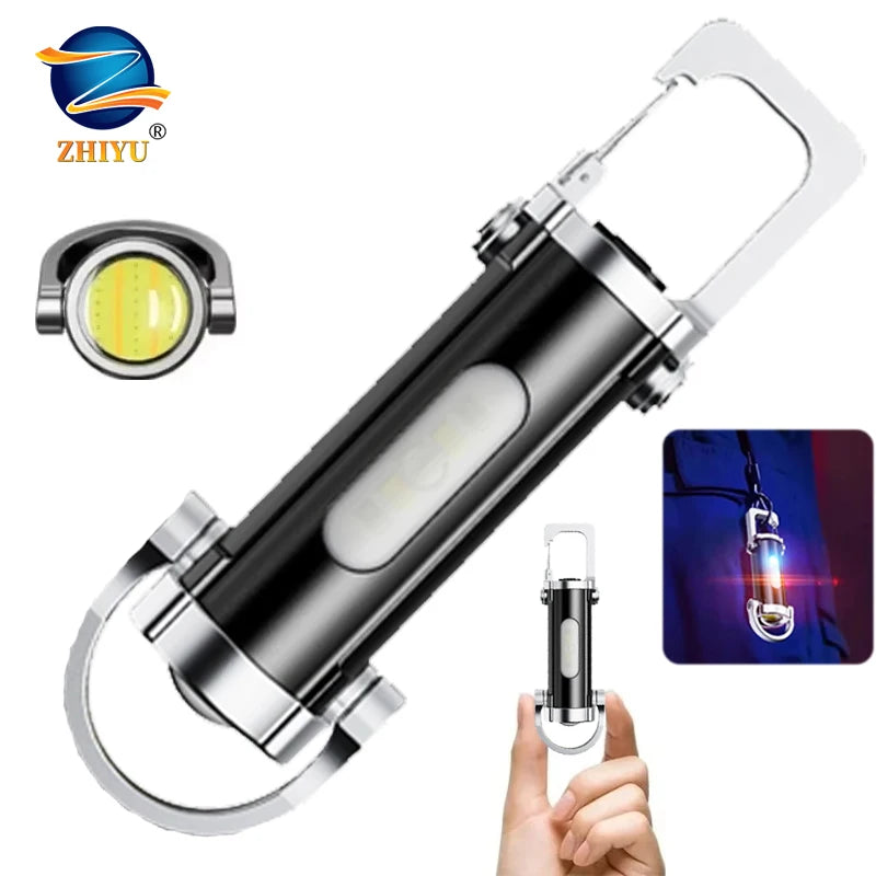 Mini Keychain Flashlight 300LM – 7 Modes, Rechargeable, IP65 Keychain Flashlight Zpaxo