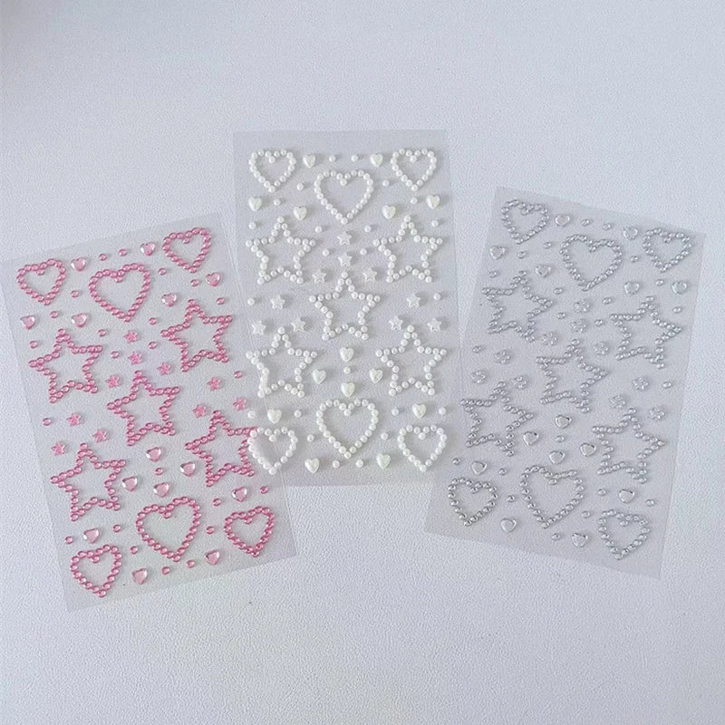 Kids DIY Decoration Self Adhesive Jewelry Crafts Sparkly Rhinestone Stickers 3D Star Heart Crystal Stickers Girls Gifts Zpaxo