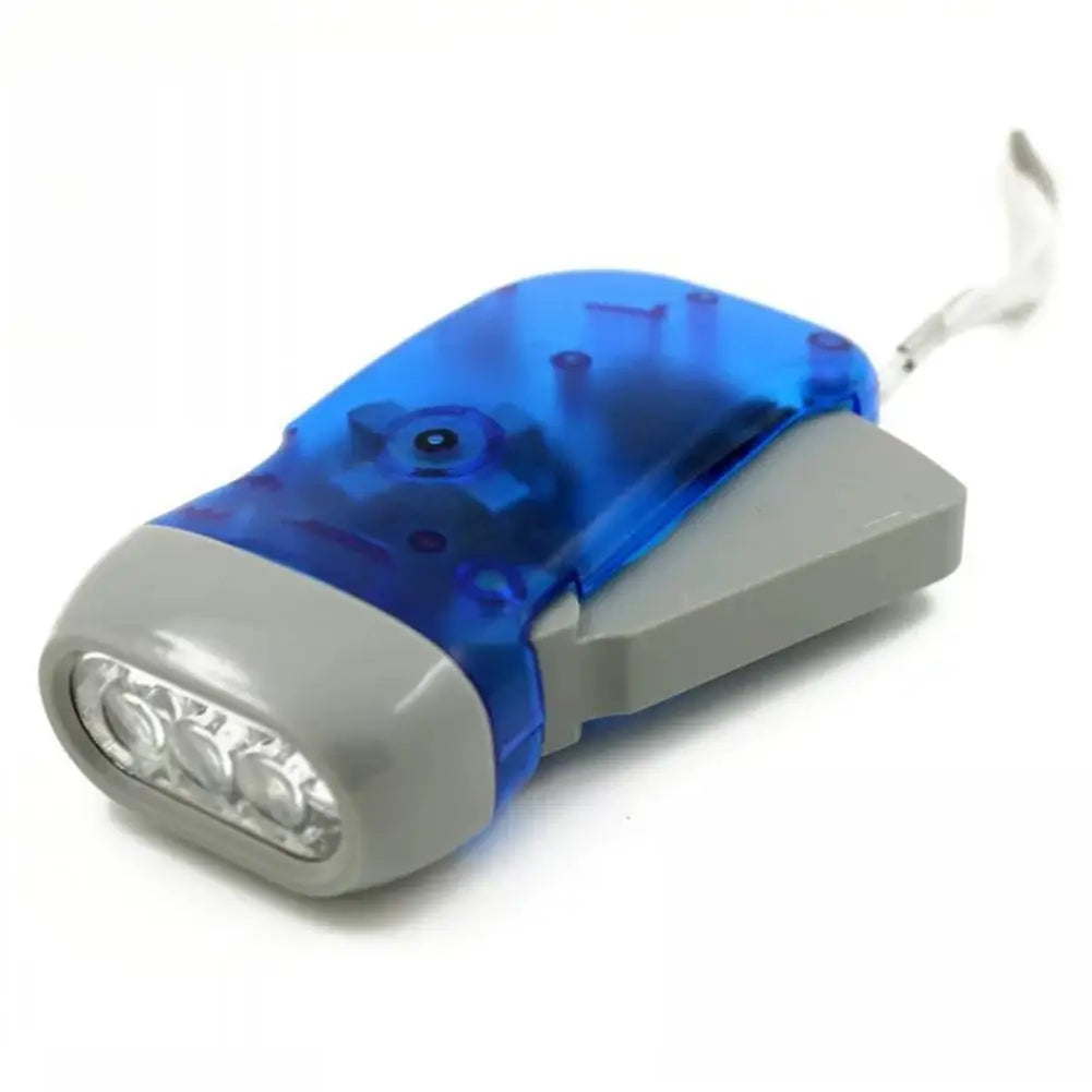Mini Hand-Powered LED Flashlight – Battery-Free Emergency Torch LED Dynamo Flashlight Zpaxo Blue shell