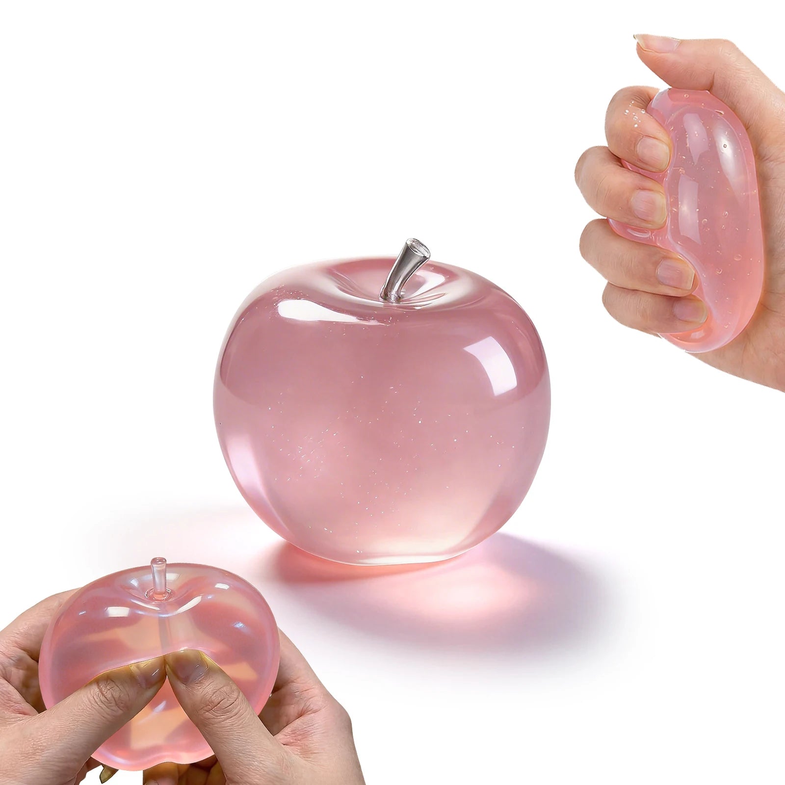 Squishy Pink Apple Stress Ball Fidget Sensory Toy – Kids & Adults Squishy Stress Ball Zpaxo 1 pc