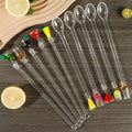 5Pcs/10Pcs Swizzle Sticks Acrylic Cocktail Stirrers 9 Inch Clear Shafts Drink Stirrer for Bars Cafes Party Restaurants Home Use Zpaxo 10Pcs Random Style