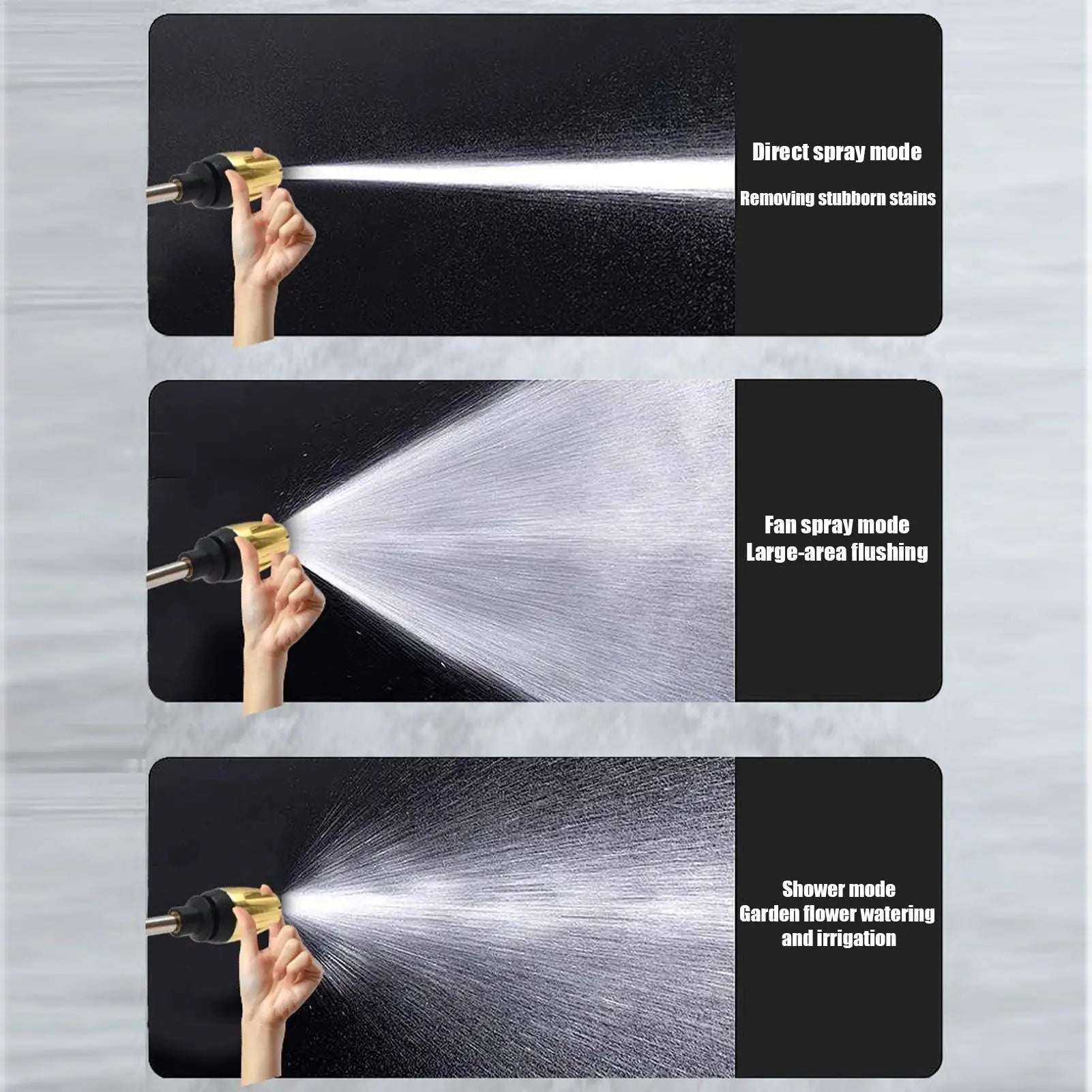 Garden Hose Nozzle Heavy Duty Adjustable Spray Gun Aluminum Alloy