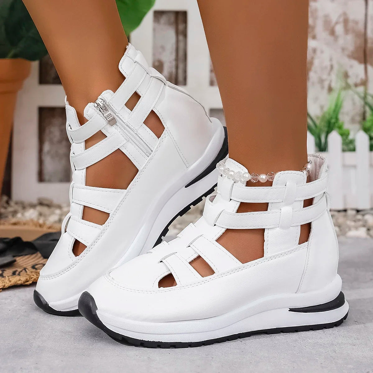 Women Sandals New Closed Toe Office and Career Summer Solid Wedge Shoes for Women New High Quality Buckle Strap Sandals Women Zpaxo