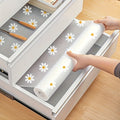 Non-slip Daisy Print Shelf Liner Roll Grip Cabinet Drawer Mat