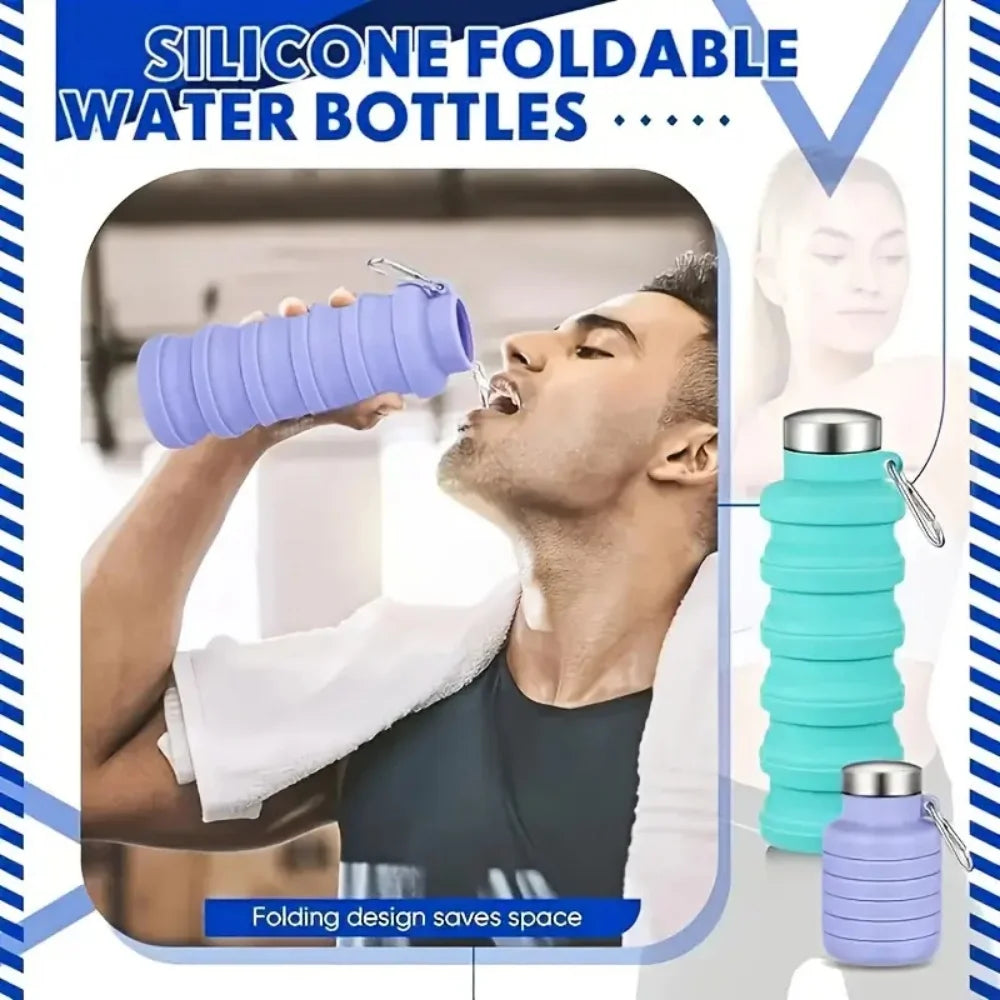 Collapsible Cup Food Grade Silicone Water Bottle Portable Outdoor Zpaxo