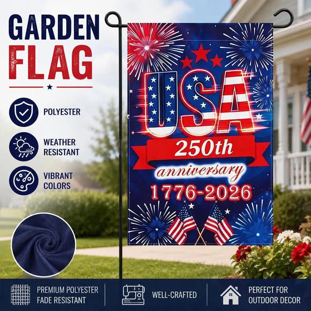 250th USA Anniversary Garden Flag 1776-2026 | Patriotic Yard Decor Patriotic Garden Flag Zpaxo