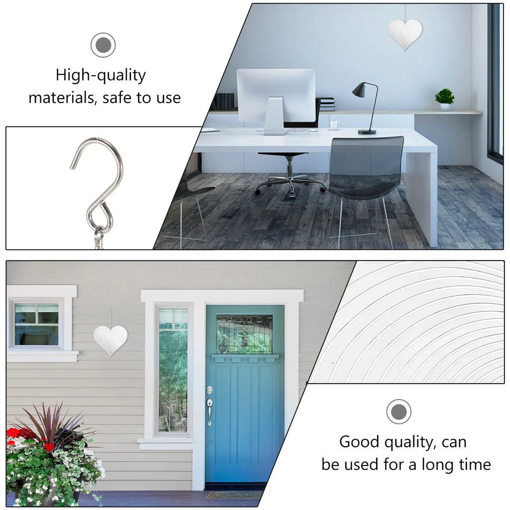 Metal Heart Shape Wind Chime Chic Delicate Hanging Pendant Ideal Home