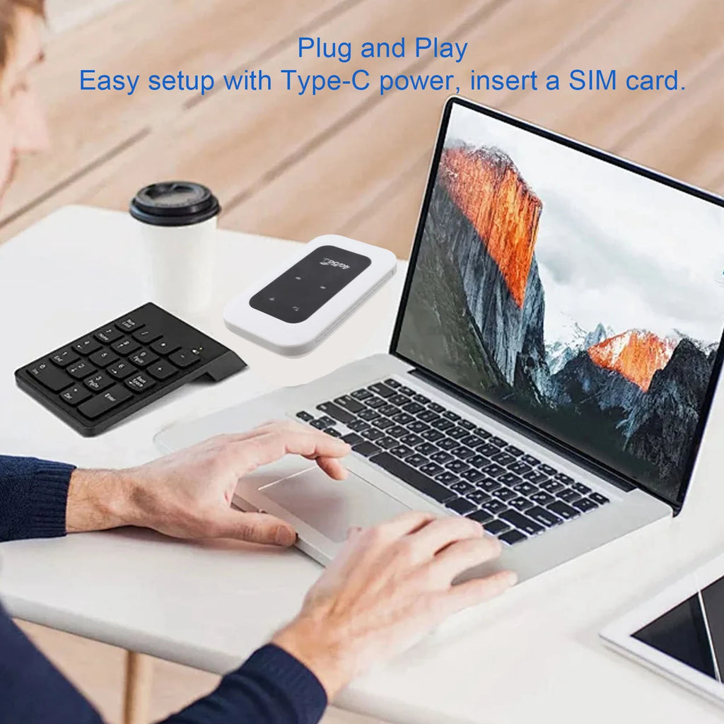 4G WiFi Hotspot 300Mbps Plug and Play Support 10 Devices Portable Travel Mobile Hotspot w/ SIM Card Slot for Campervan Motorhome Zpaxo