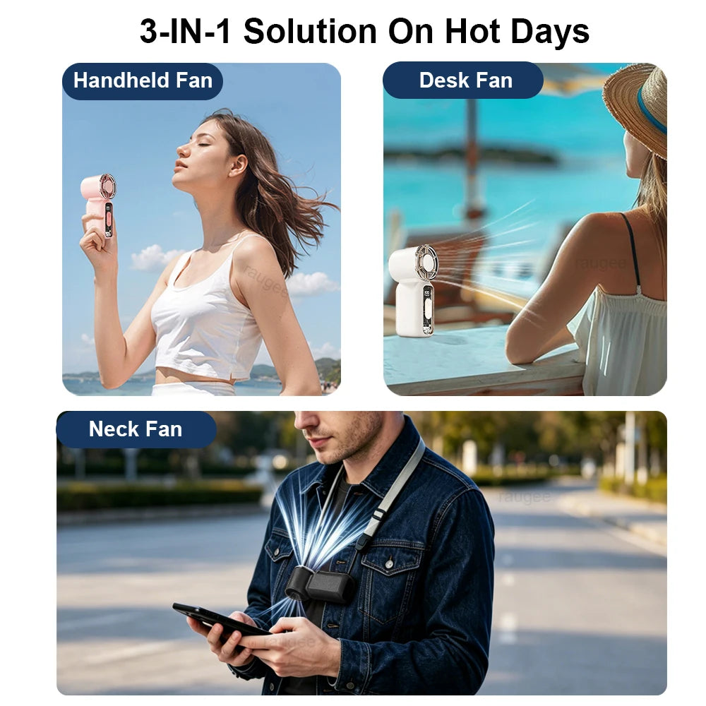 Mini Portable Handheld Fan USB Rechargeable Turbo Outdoor Personal
