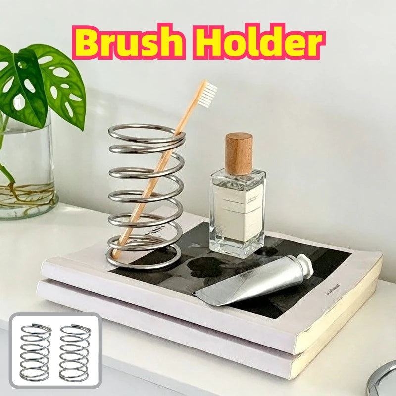 Stainless Steel Toothbrush Holder Bathroom Accessories Tool Toothpaste Makeup Brush Storage Rack Home Decoration Brush Holder Zpaxo