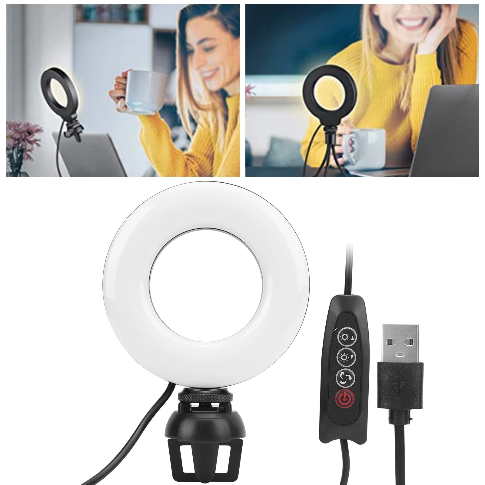 LED Camera Light Round Fill YT 48 Online Meeting Live Streaming Vlog