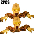 Realistic Zombie Statue LED Light Haunted House Scary Face Arm
