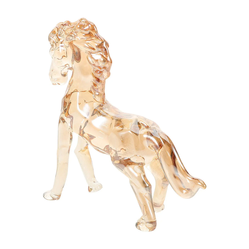 Crystal Horse Sculpture Elegant Hand-carved Animal Art Centerpiece