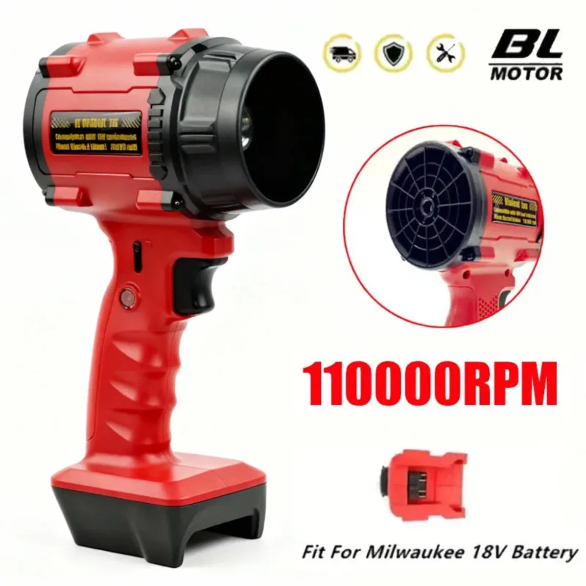 Milwaukee 18V Battery Power Violent Fan Brushless Air Blower Turbo