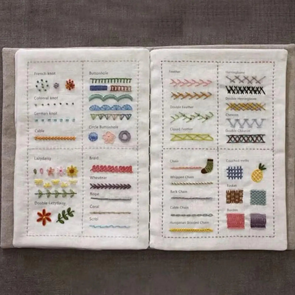 Embroidery Stitches Book Needle Threader Step Guide Visual Learning