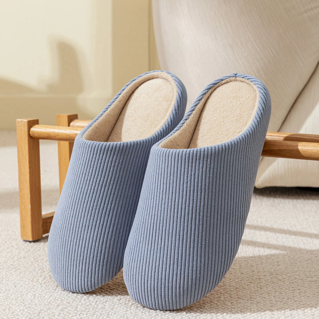 Men S Casual House Slippers Solid Durable Non-slip Design Closed-toe