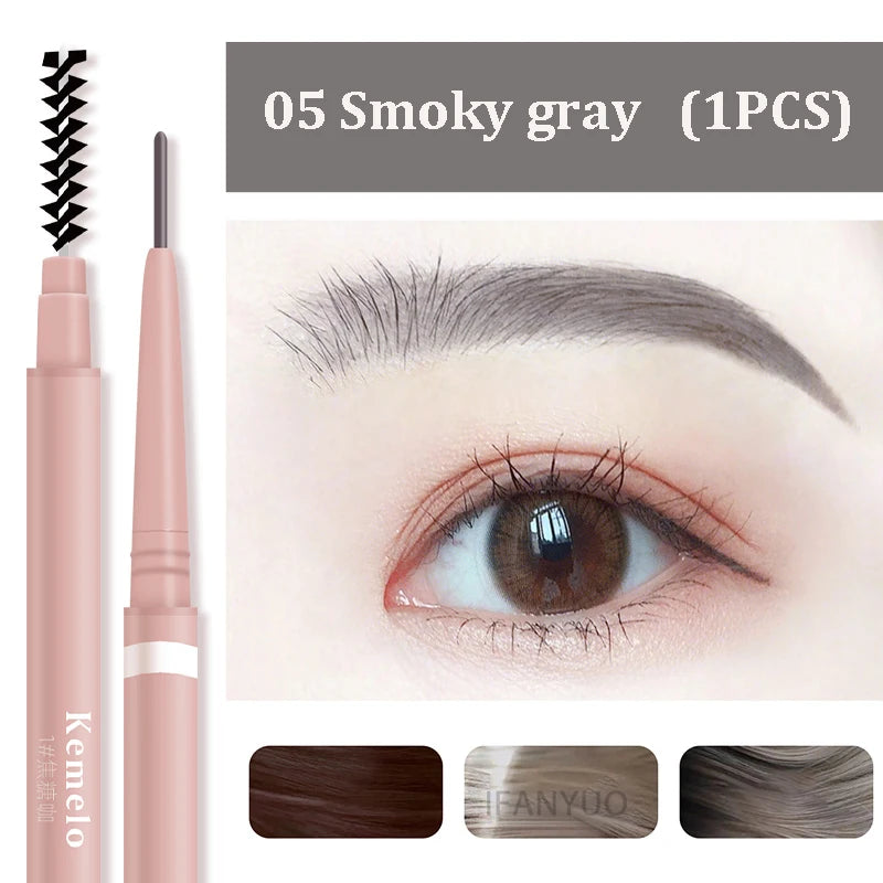 Ultra Fine Double-ended Eyebrow Pencil Waterproof Long Lasting Zpaxo 05 Smoky Gray