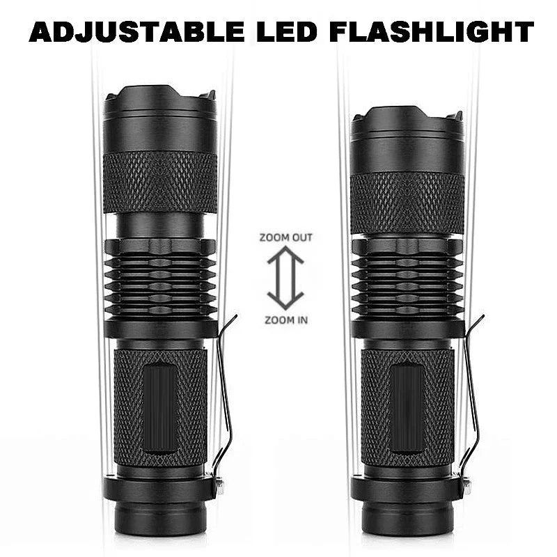 SK68 Q5 LED Tactical Flashlight – Zoomable 300LM Mini Torch