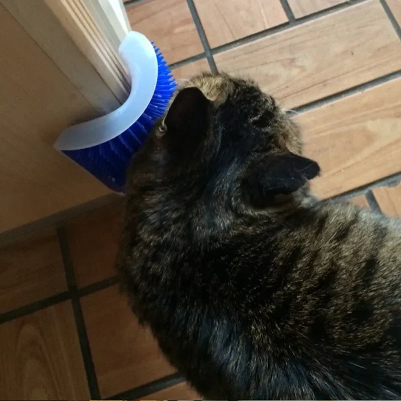 Pet Cat Corner Scratcher Massager Interactive Scratching Brush Comb