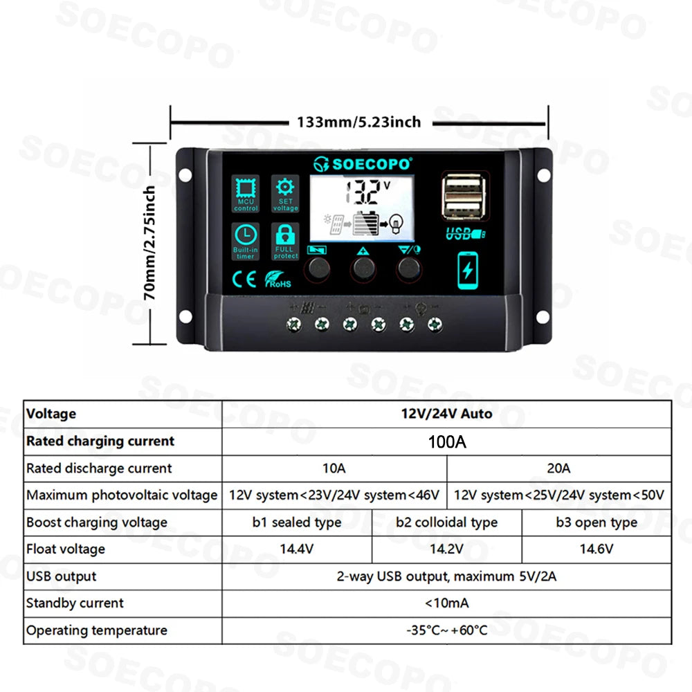 SOECOPO 15000W Full Solar System Complete Home 600W Panel Inverter 3