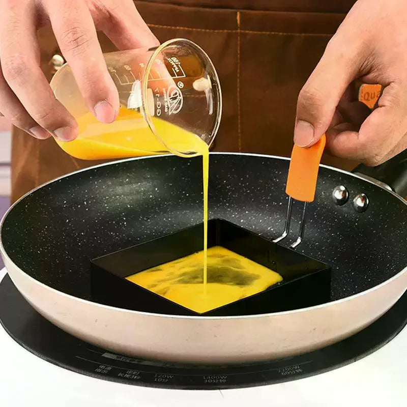 Kitchen Gadgets Muffins Omelet Maker Frying Egg Cooking Tool Stainless Steel Egg Fried Ring Non-stick Square Round Pancake Mold Zpaxo
