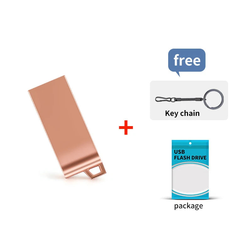 ZSUIT CXFK 3.0 Metal USB Flash Drive 64GB Pen Drive 4GB 8GB 16GB U Disk 32GB Memory Stick 128GB USB Storage Stick Custom LOGO Zpaxo CXFK-Pink-Chain 16GB-3.0