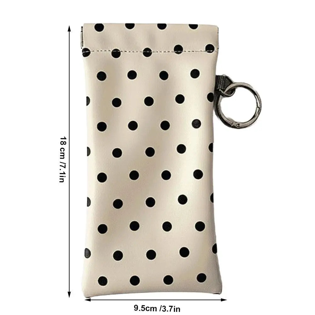 Polka Dot Eyeglasses Case with Cleaning Cloth & Keychain Eyeglasses Case Zpaxo