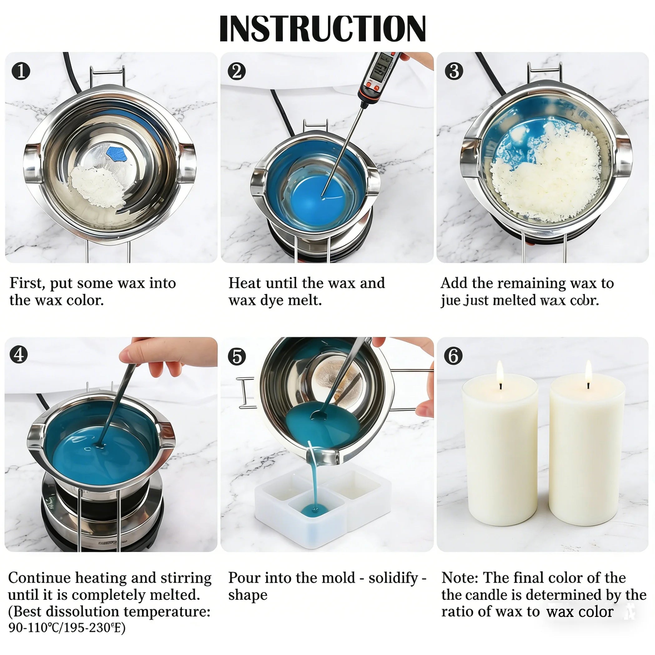 16 Candle Dye Colors, 15 Wicks & 5 Holders – DIY Candle Making Kit Candle Making Kit Zpaxo