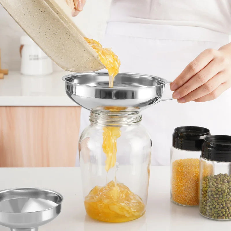 Stainless Steel Wide Mouth Funnel Canning Cup Jam Salad Dressing