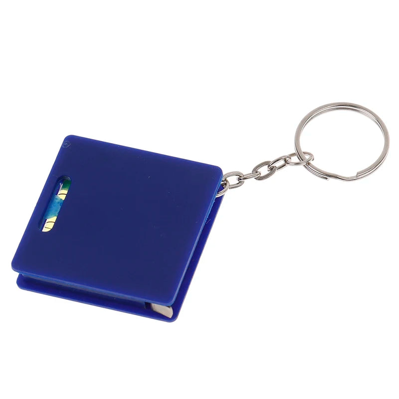 1M Mini Tape Measure Keychain With Horizontal Bubble Plastic Portable Retractable Ruler Centimeter/Inch Tape Measure 4.3*4.3*1cm Zpaxo
