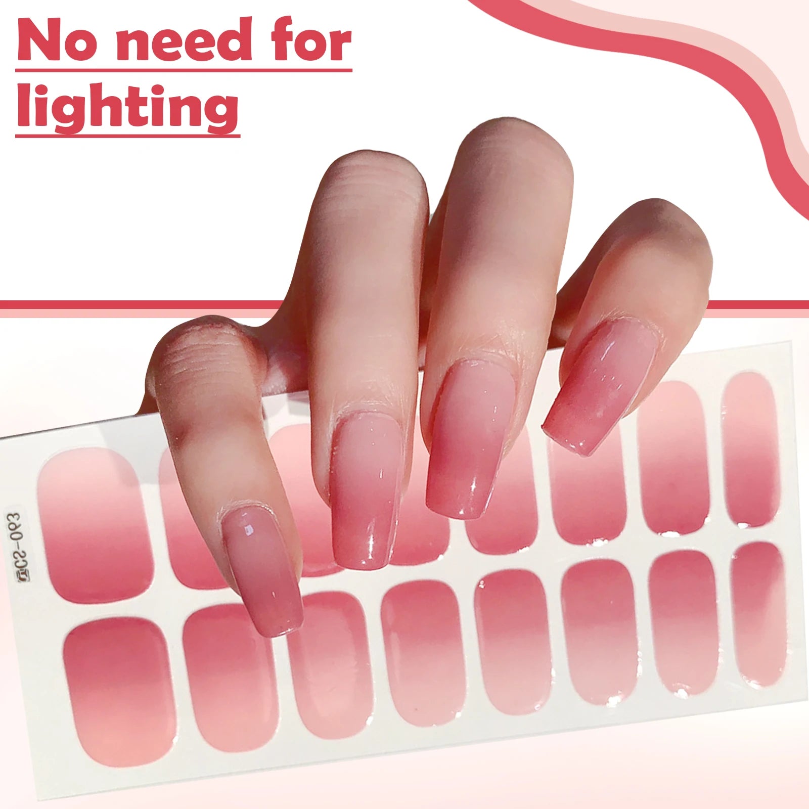 Naked Gradient Ombré Nail Wraps – No-Lamp French Nail Stickers Nail Art Stickers Zpaxo