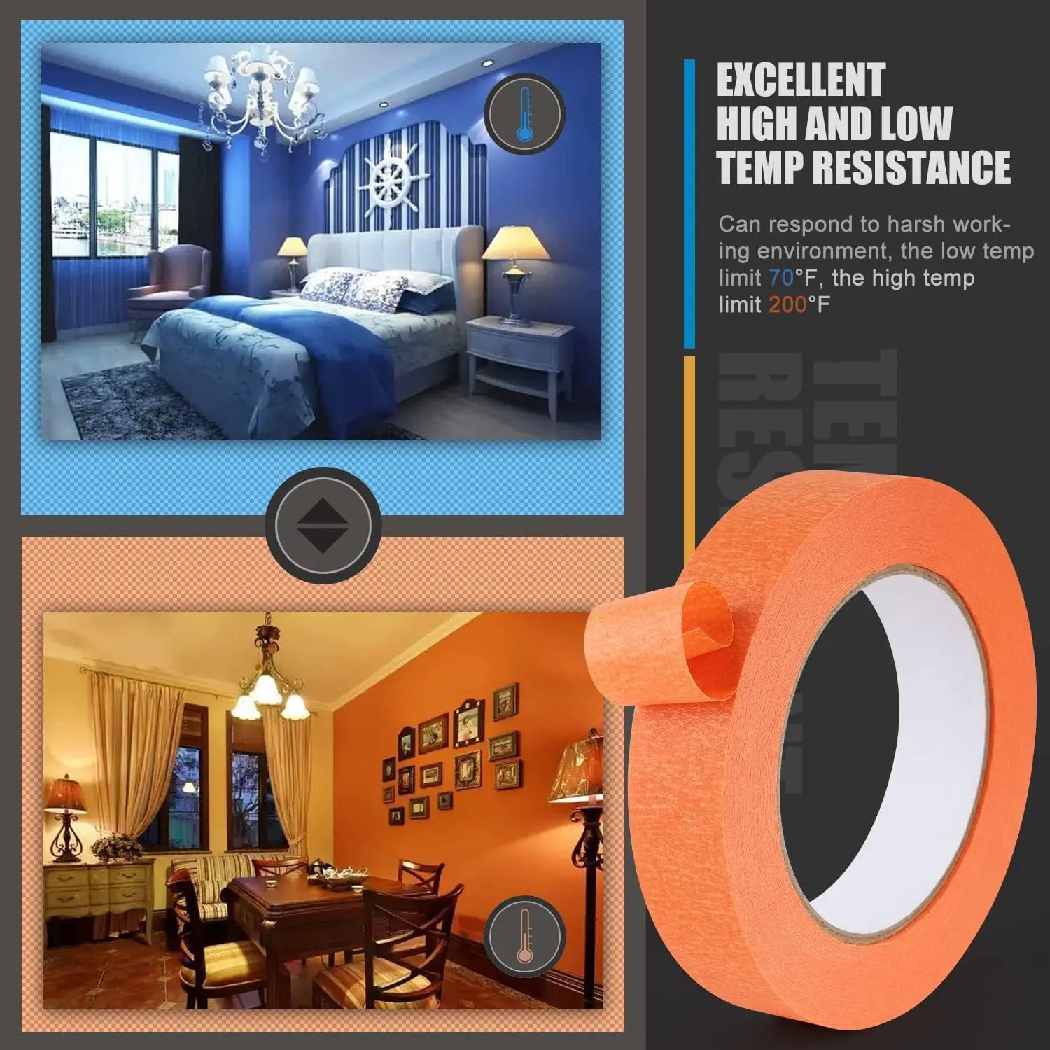 3-Pack Orange Painter's Masking Tape – Art, Craft & DIY Masking Tape Zpaxo