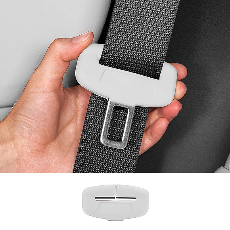 Universal Seat Belt Buckle Cover Anti-scratch Rubber Car Protector Zpaxo White