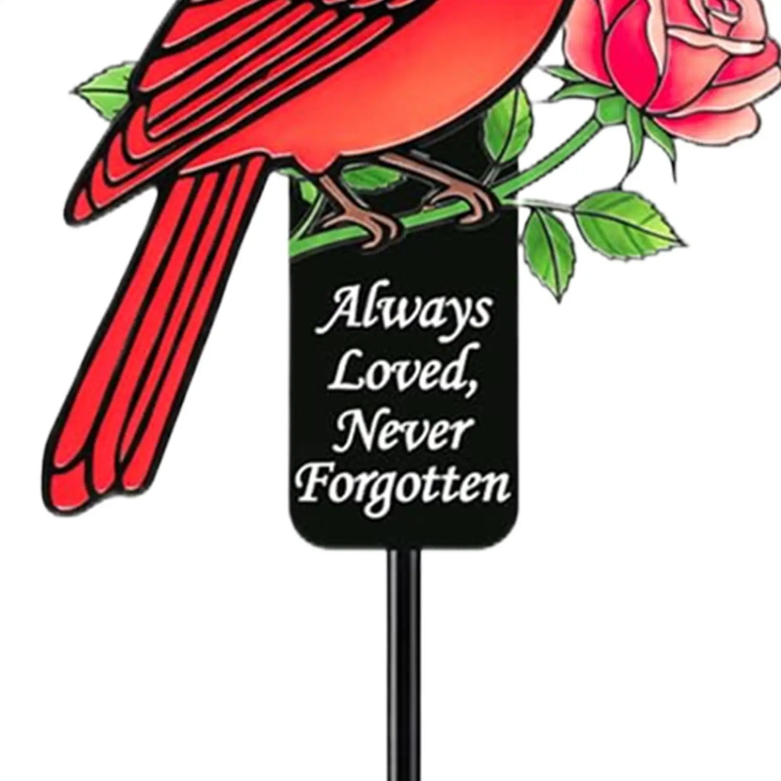 Yard Decor Stakes Solar Powered Lighted Red Bird Sign Cardinal