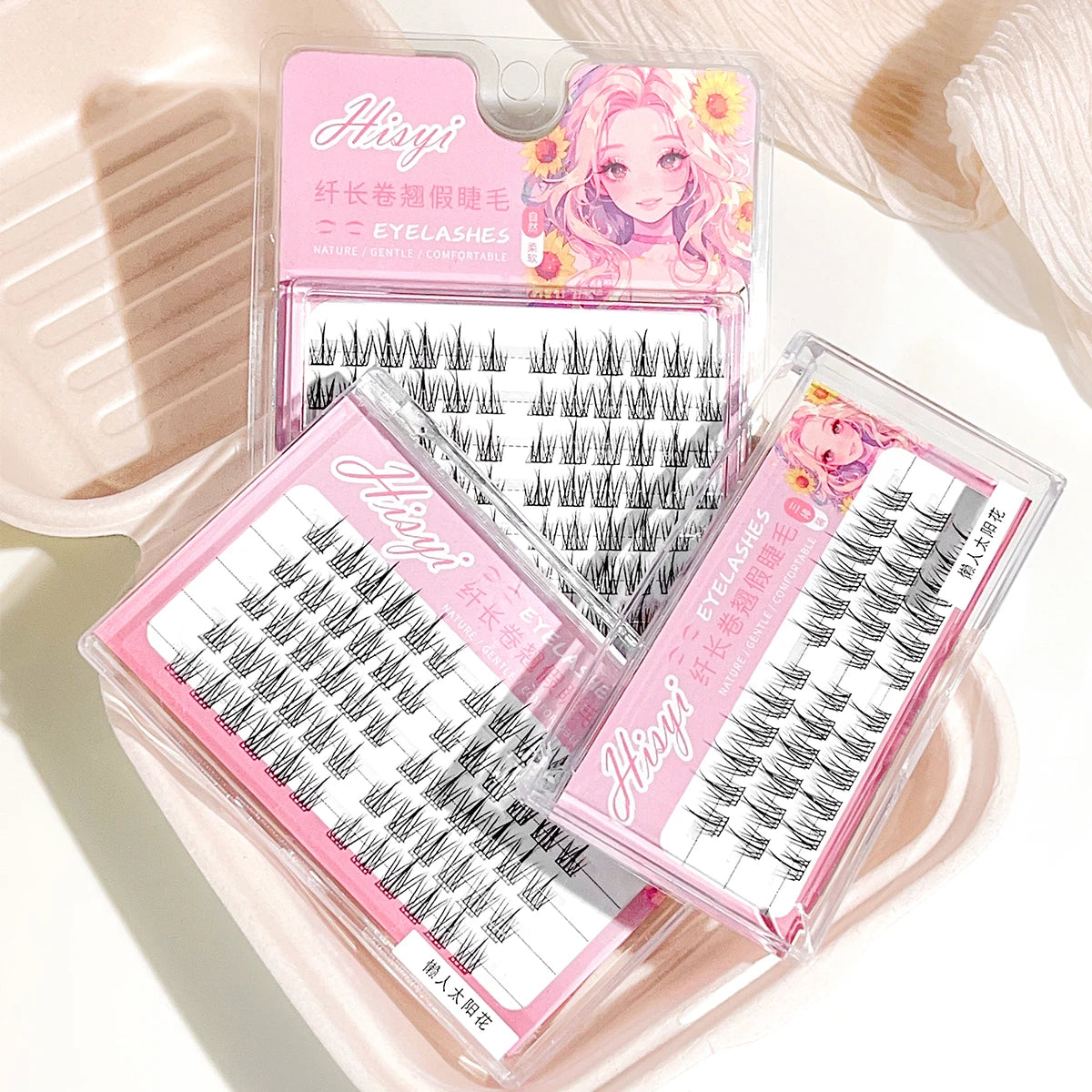 DIY false eyelashes cluster false eyelashes easy to operate for beginners natural curl 3 rows-10 rows perfect holiday gift Zpaxo